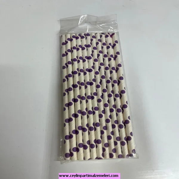 Beyaz Mor Benekli Pipet 